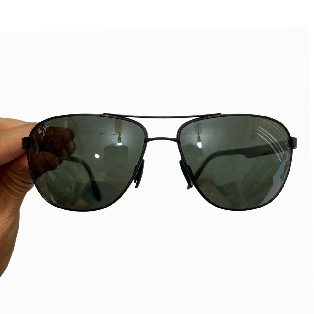 Maui Jim MJ0728S 001 Castles Sunglasses Mens XL Black Polarized Aviator